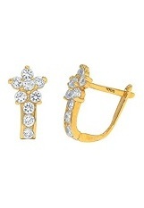 nice tiny white flower huggie earrings for babies and kids